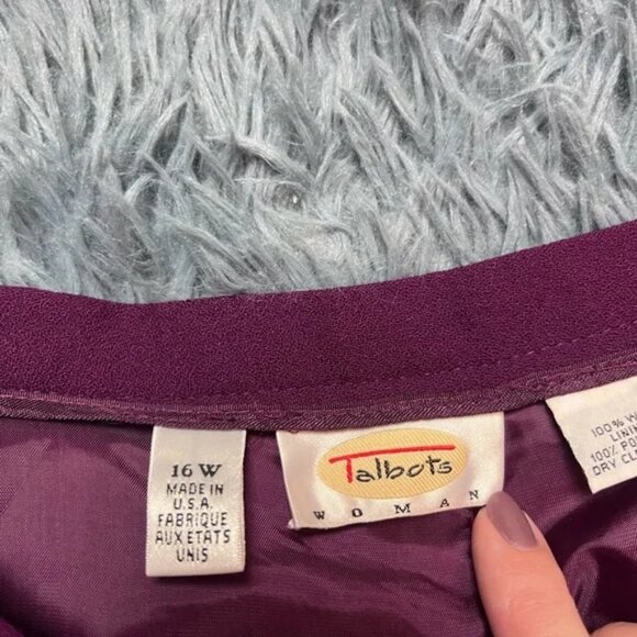 Talbots Purple Wool Pants Size 16W - Picture 3 of 6